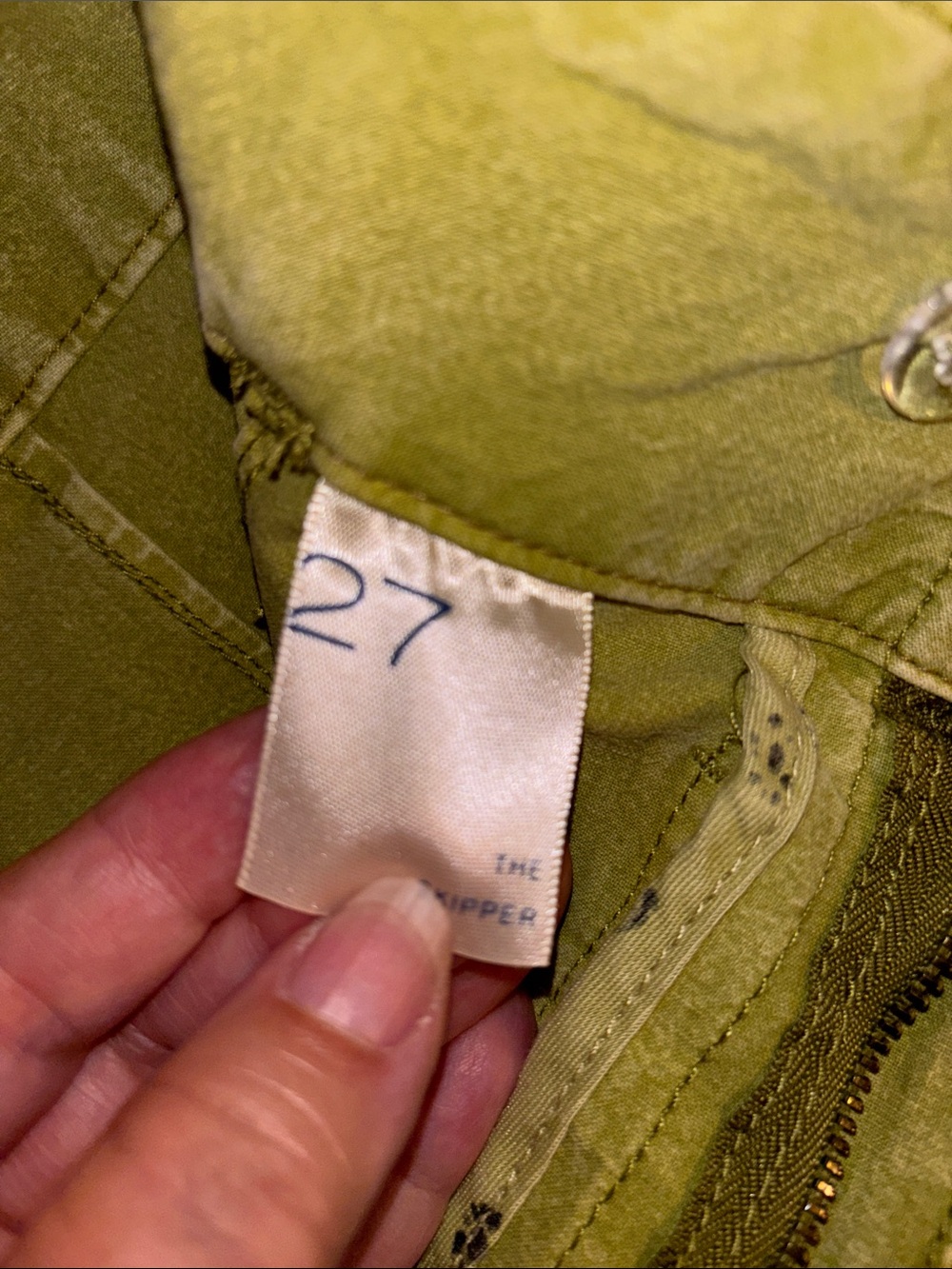Pilcro The Skipper Olive Green Jeans Size 27 EUC - Picture 9 of 14